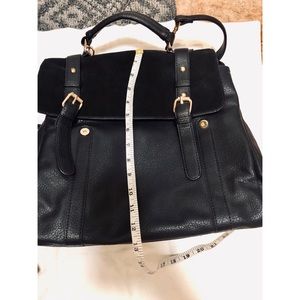 Street level black leather convertible backpack